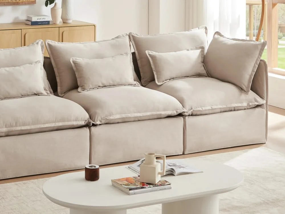 Lifely Modular 6 Seater U-Sectional - Linen Beige