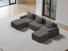 U-Shaped Chaise / 3-Seater U-Shaped Chaise 3.05m / Charcoal