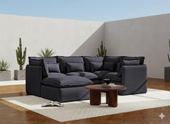 4 Seater / Corner + Ottoman / Charcoal