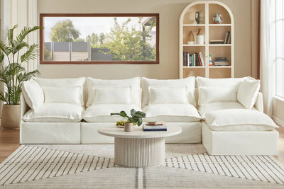 2 Seater / Sofa / White Boucle