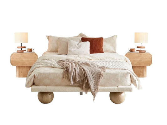 Ballico Bed Base + Alison Bedside Tables Bundle