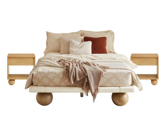 Ballico Bed Base + Ballico Bedside Tables Bundle