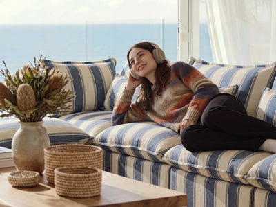 Blue Stripes / Armless sofa