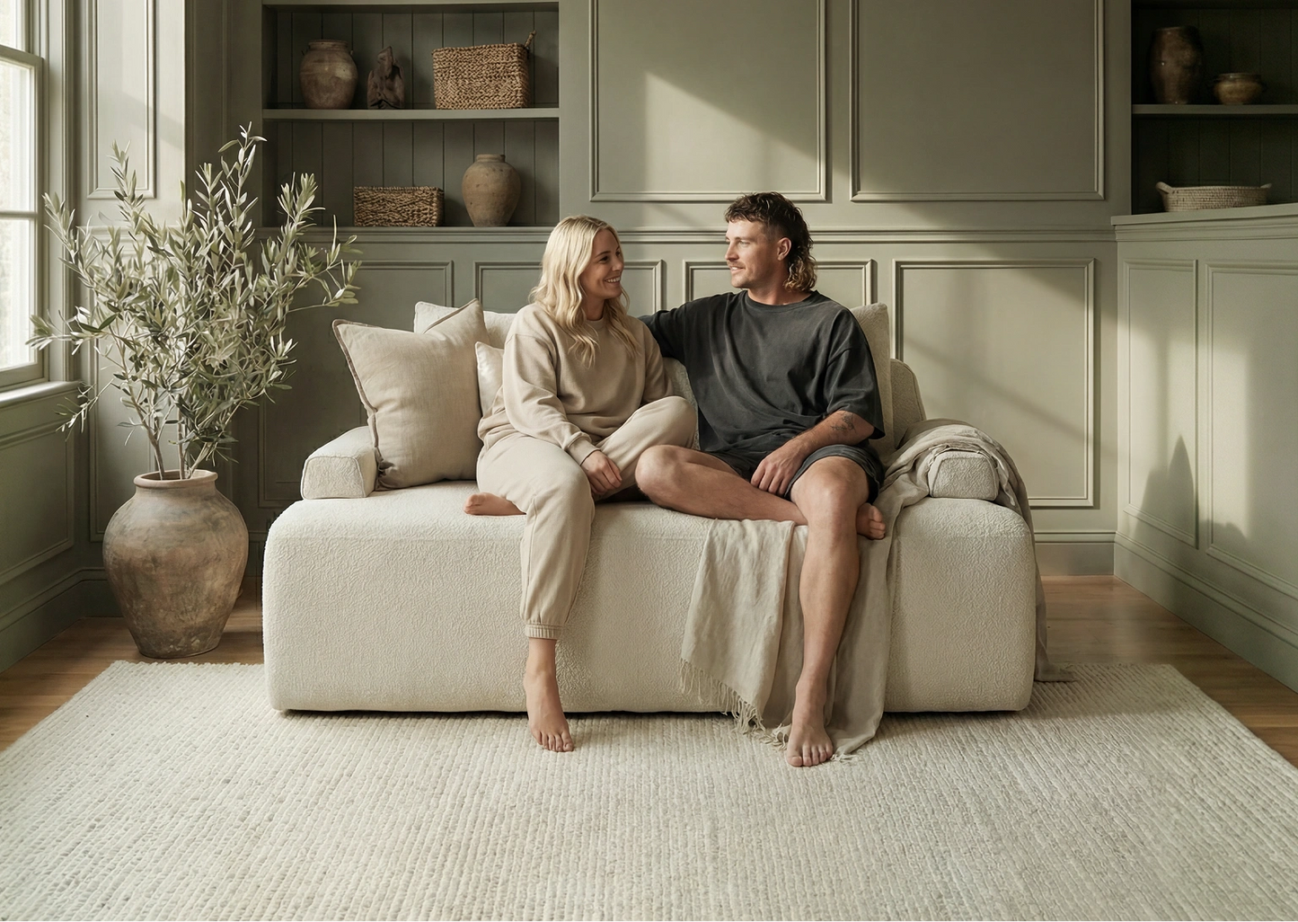 Cushie Modular 2-Seater Queen (1.54m) - Cream