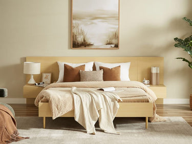 Eve Bed Frame with 2 Bedside Tables Set - Natural