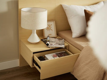 Eve Bed Frame with 2 Bedside Tables Set - Natural