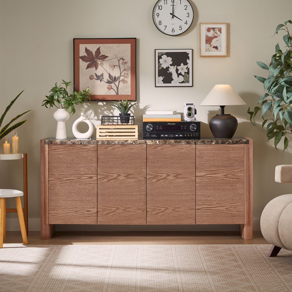 Hank Marble Sideboard - Walnut