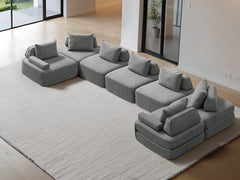U-Shaped Chaise / 7-Seater U-Shaped Chaise 5.08m / Ash
